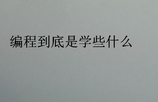 編程到底是學(xué)些什么