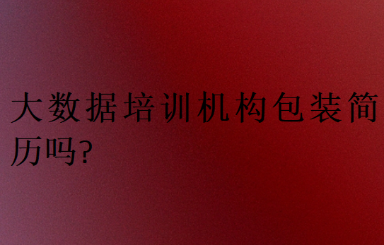 大數(shù)據(jù)培訓(xùn)機構(gòu)包裝簡歷嗎