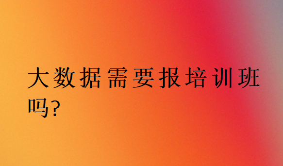大數(shù)據(jù)需要報培訓(xùn)班嗎