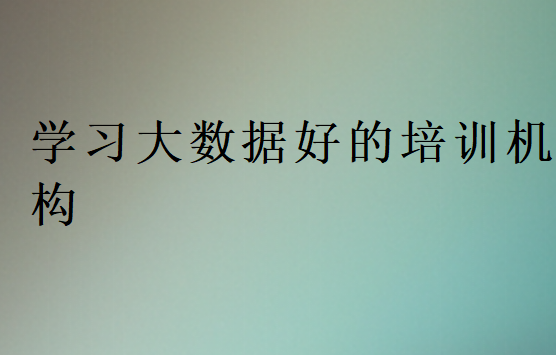 學習大數(shù)據(jù)好的培訓機構