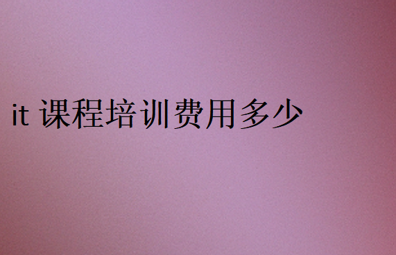 it課程培訓(xùn)費用多少