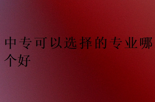 中?？梢赃x擇的專業(yè)哪個好