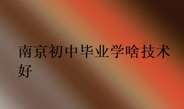 南京初中畢業(yè)學啥技術好