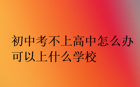初中考不上高中怎么辦可以上什么學(xué)校