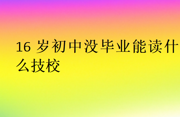 16歲初中沒畢業(yè)能讀什么技校