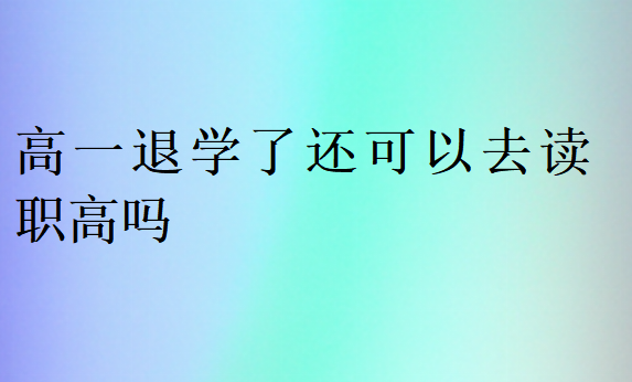 高一退學了還可以去讀職高嗎